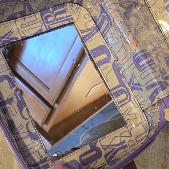 Roxy Vintage 90's Lavender Floral Zip Around Makeup Hard Shell Train Case - Picture 10 of 14